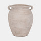 19010#Terracotta, 16" Mini Handle Jug Vase, Ivory