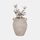19010#Terracotta, 16" Mini Handle Jug Vase, Ivory