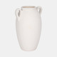 19079-02#Cer, 13" Textured Jug W/ Handles, White