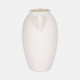 19079-02#Cer, 13" Textured Jug W/ Handles, White