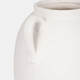 19079-03#Cer, 10" Textured Jug W/ Handles, White