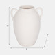 19079-03#Cer, 10" Textured Jug W/ Handles, White