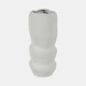 19102-02#Cer, 12" Waffle Texture Organic Vase, White
