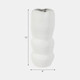 19102-02#Cer, 12" Waffle Texture Organic Vase, White