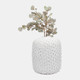 19126-01#Stoneware, 13" Hand Made Dot Vase, White