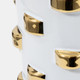 19127-01#Stoneware, 15" Cylinder Vase, White/gold
