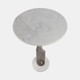 19129-01#Metal,24"twisted Base Accent Table,white/silver Kd