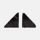 19147#S/2 6" Triangular Petrified Wood Bookends, Natural