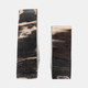 19147#S/2 6" Triangular Petrified Wood Bookends, Natural
