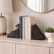 19147#S/2 6" Triangular Petrified Wood Bookends, Natural