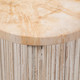 19151-01#Petrified Wood And Teak 18" Accent Table, Cream