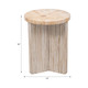 19151-01#Petrified Wood And Teak 18" Accent Table, Cream