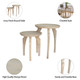 EV19113#S/2 18/22" Luvis Carved Wood Side Tables,whitewash