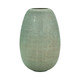 EV19158-03#Serenity  Glass, 14" Antique Band-cut Vase, Blue
