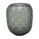 EV19116-02#Jordan Glass, 9" Woven Finish Vase, Gray