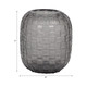 EV19116-02#Jordan Glass, 9" Woven Finish Vase, Gray
