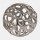 19222-01#Metal, 6" Cut-out Orb, Silver