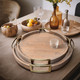 EV19189#S/2 22/26" Maxwell Round Wood Trays, Natural