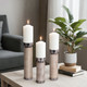 EV19213#Mango Wood, S/3 Elliot Grey Candle Holders