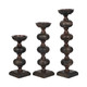 EV19274-01#S/3 14/19/23" Sumpter Black Wood Candle Sticks