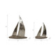 EV19223#Metal, S/2 9/12" Moelyn Silver Sailboats
