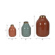 EV19237-04#S/3 7/9/12" Jefford Metal Bottle Vases, Terracotta