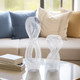 EV19349#S/2 12/17" Celestine Glass Sculptures, Clear