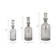EV19350#S/3 13/14/16" Callum Gray Glass Bottles, Gray