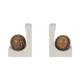 EV19393#S/2 6" Rikard Marble Bookends, White/brown