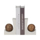 EV19393#S/2 6" Rikard Marble Bookends, White/brown