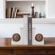EV19393#S/2 6" Rikard Marble Bookends, White/brown