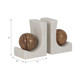 EV19393#S/2 6" Rikard Marble Bookends, White/brown
