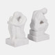 19613-02#S/2 7" Thinking Man Bookends, White