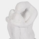 19613-02#S/2 7" Thinking Man Bookends, White