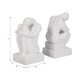 19613-02#S/2 7" Thinking Man Bookends, White