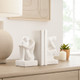 19613-02#S/2 7" Thinking Man Bookends, White