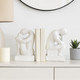 19613-02#S/2 7" Thinking Man Bookends, White