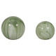 EV19702-02#S/2 5/6" Lucinda Green Swirl Spheres
