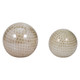 EV19702-04#S/2 5/6" Meira Ivory Swirl Spheres