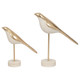 EV19790#S/2 Vara Bird Statuary, Wht/gold