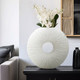 EV19797#21" Nataly Large Quartz Resin Vase, White