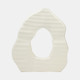 19843-01#14" Ribbed Open-cut Out Vase, Ivory