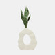 19843-01#14" Ribbed Open-cut Out Vase, Ivory