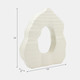 19843-01#14" Ribbed Open-cut Out Vase, Ivory