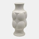 20017-01#11" Large Dot Embossed Vase Sand Texture, White