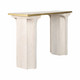 EV20039#47" Sardi Travertine Top Console Table, White