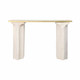 EV20039#47" Sardi Travertine Top Console Table, White