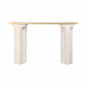 EV20039#47" Sardi Travertine Top Console Table, White