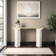 EV20039#47" Sardi Travertine Top Console Table, White