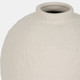 19737-01#11" Curved Rough Vase, Cream White